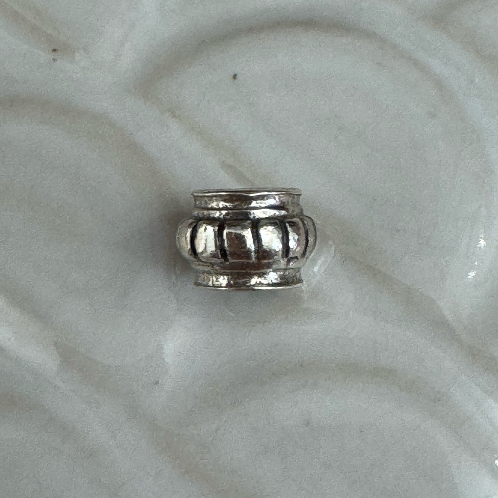 Sterling Silver Ribbed Charm Bead